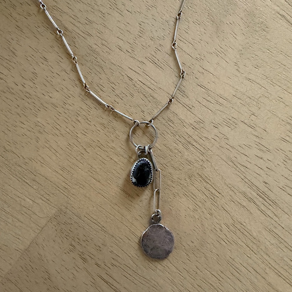 White Buffalo Silver Pendant Necklace